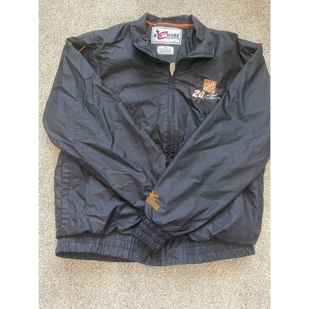 Vintage Chase Authentics Jacket Mens Medium Tony Stewart Black Long sleeve Nylon